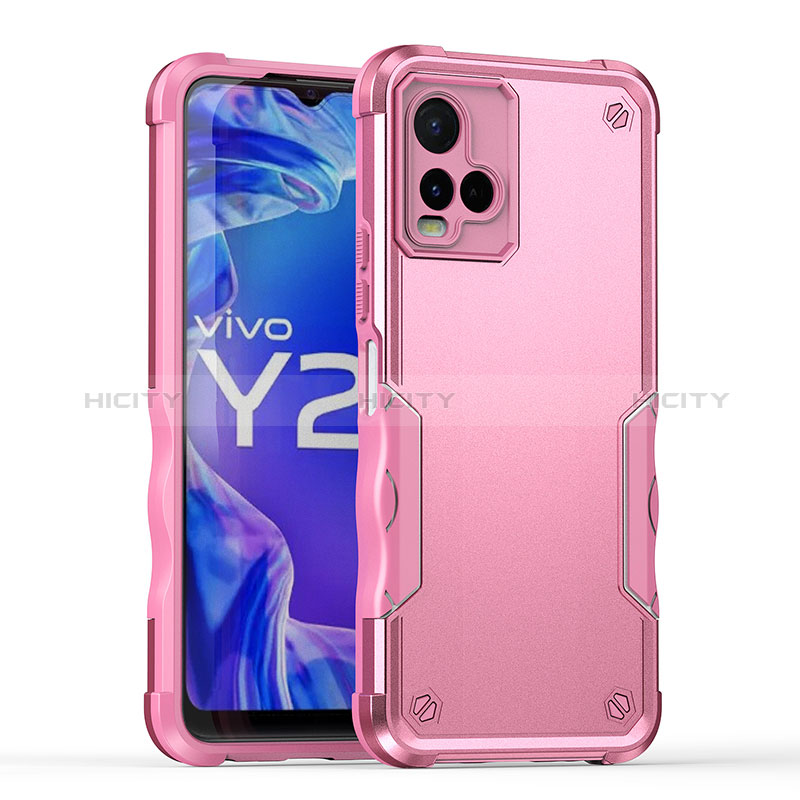 Coque Contour Silicone et Plastique Housse Etui Mat QW1 pour Vivo Y21 Plus