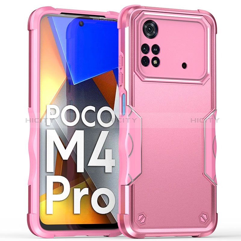 Coque Contour Silicone et Plastique Housse Etui Mat QW1 pour Xiaomi Poco M4 Pro 4G Or Rose Plus