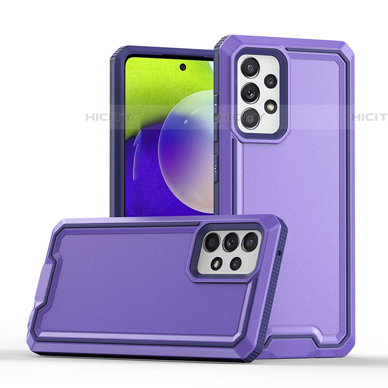 Coque Contour Silicone et Plastique Housse Etui Mat QW2 pour Samsung Galaxy A52 4G Violet Plus