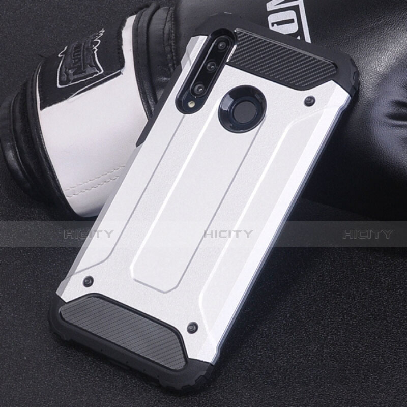 Coque Contour Silicone et Plastique Housse Etui Mat R01 pour Huawei Honor 20i Blanc Plus