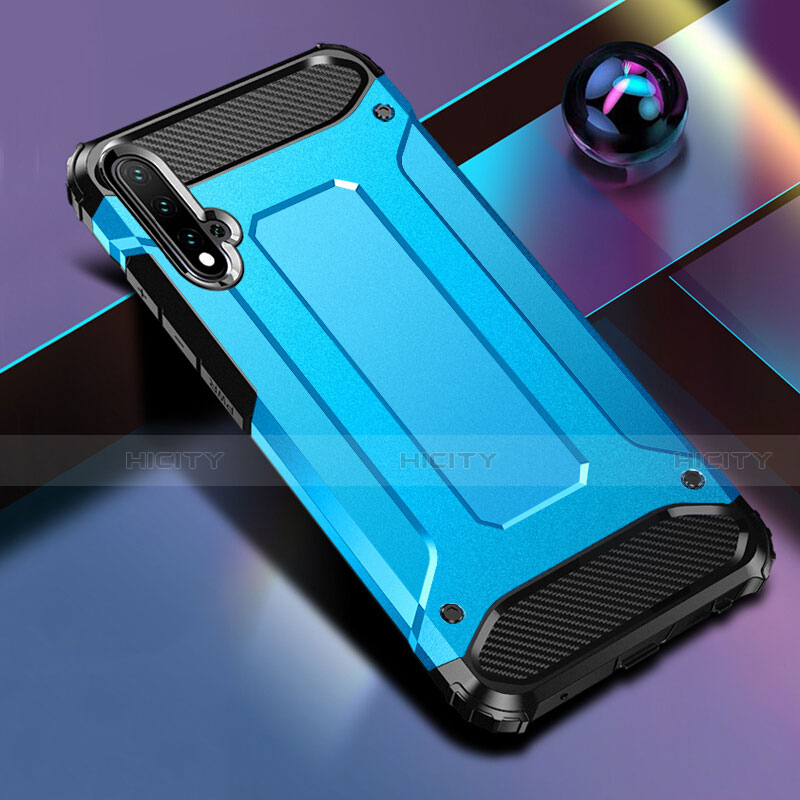 Coque Contour Silicone et Plastique Housse Etui Mat R01 pour Huawei Nova 5 Pro Bleu Ciel Plus