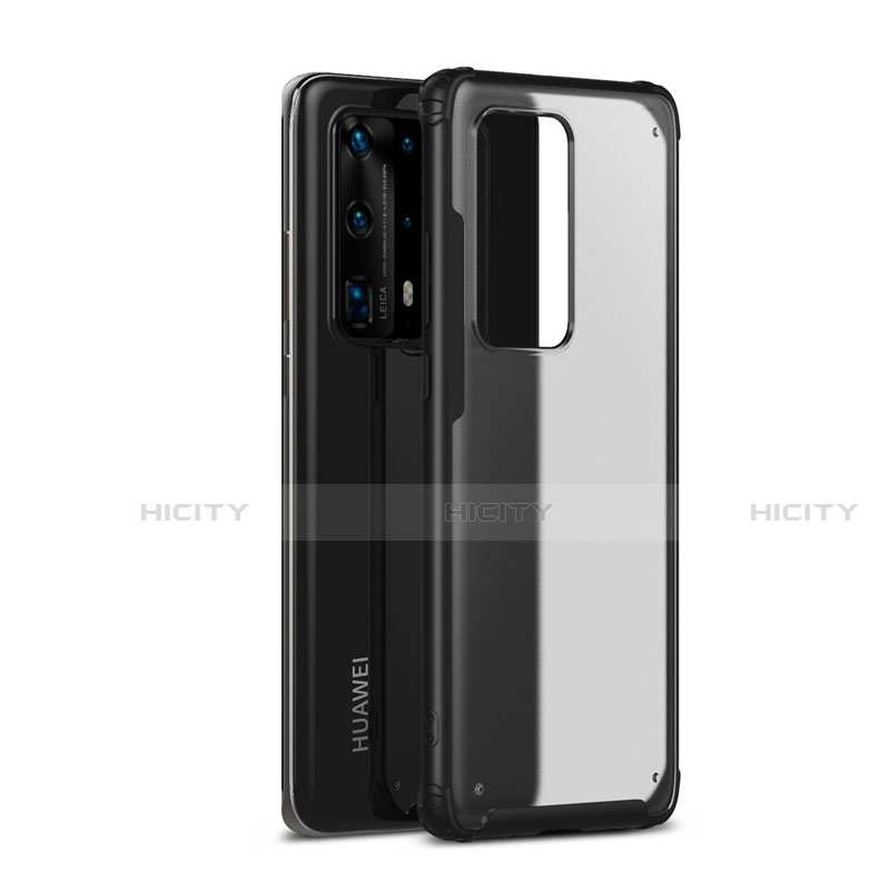 Coque Contour Silicone et Plastique Housse Etui Mat R01 pour Huawei P40 Pro+ Plus Noir Plus