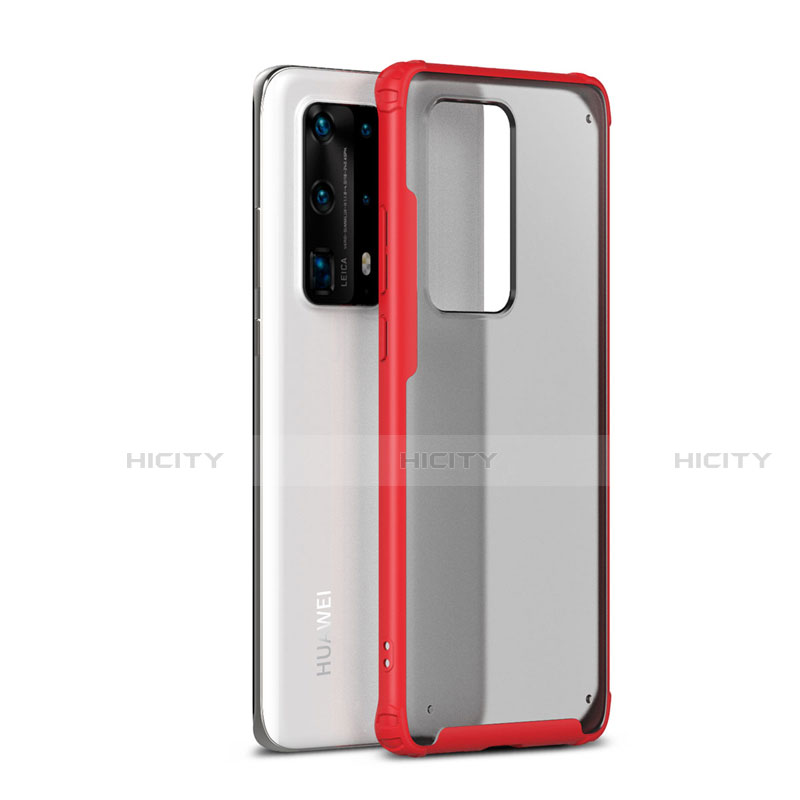 Coque Contour Silicone et Plastique Housse Etui Mat R01 pour Huawei P40 Pro+ Plus Rouge Plus