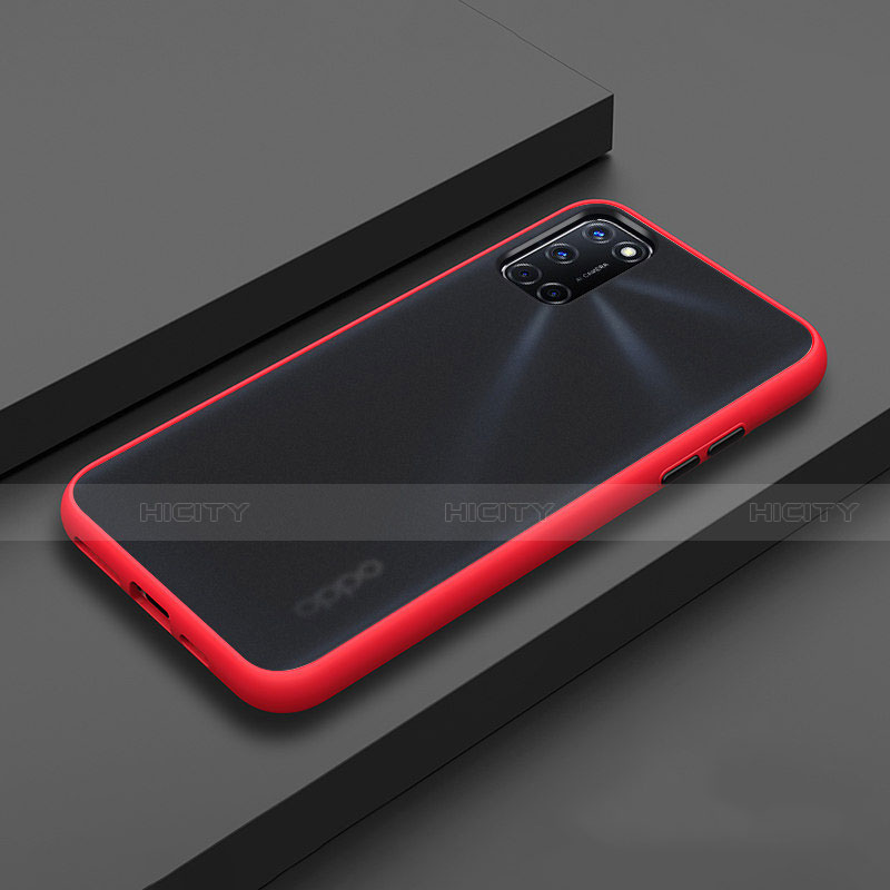 Coque Contour Silicone et Plastique Housse Etui Mat R01 pour Oppo A72 Rouge Plus