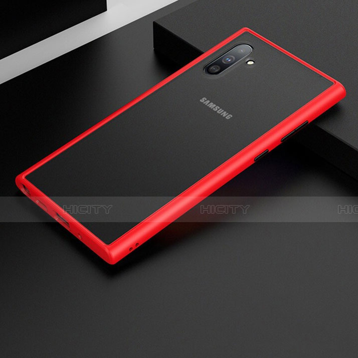 Coque Contour Silicone et Plastique Housse Etui Mat R01 pour Samsung Galaxy Note 10 Rouge Plus