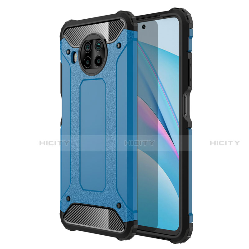 Coque Contour Silicone et Plastique Housse Etui Mat R01 pour Xiaomi Mi 10i 5G Bleu Ciel Plus