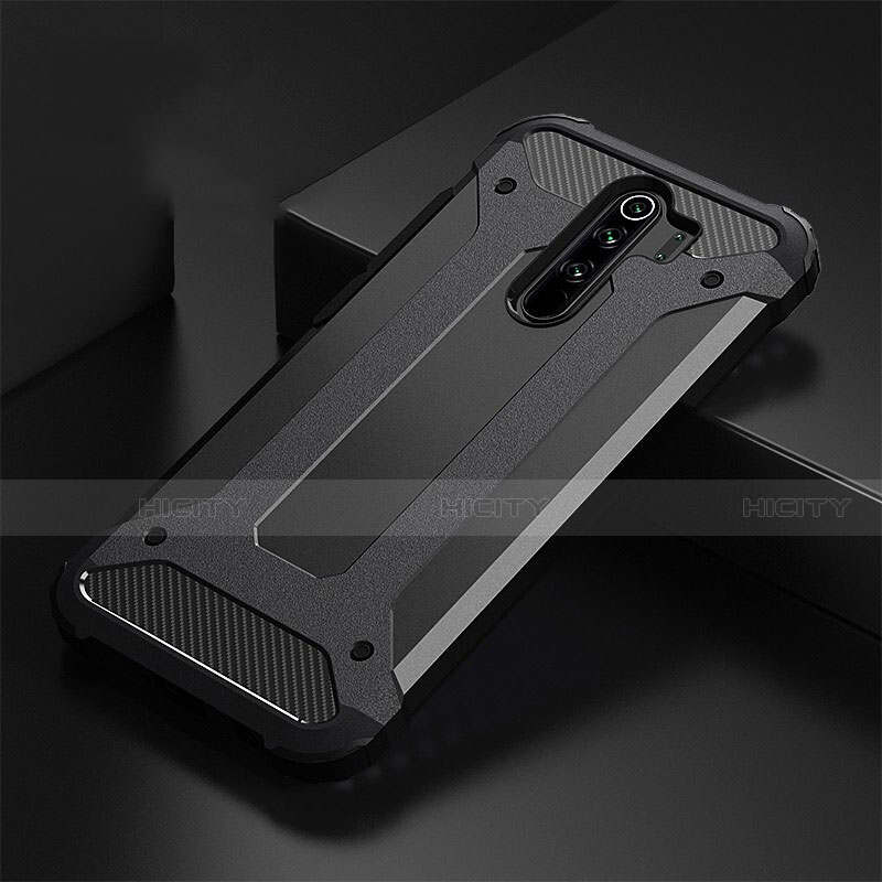 Coque Contour Silicone et Plastique Housse Etui Mat R01 pour Xiaomi Redmi Note 8 Pro Noir Plus