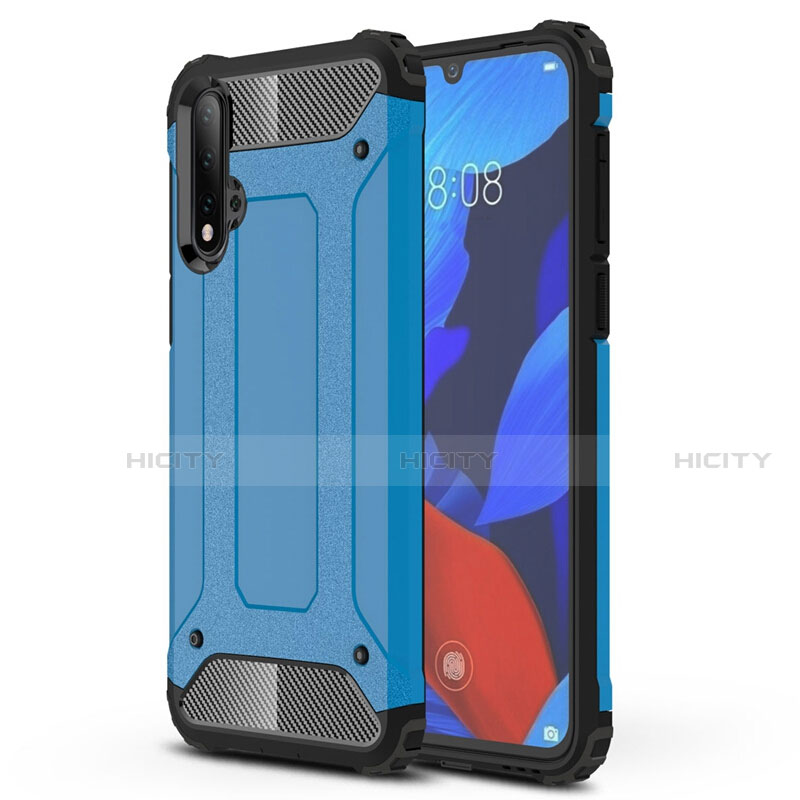 Coque Contour Silicone et Plastique Housse Etui Mat R02 pour Huawei Nova 5 Pro Bleu Ciel Plus