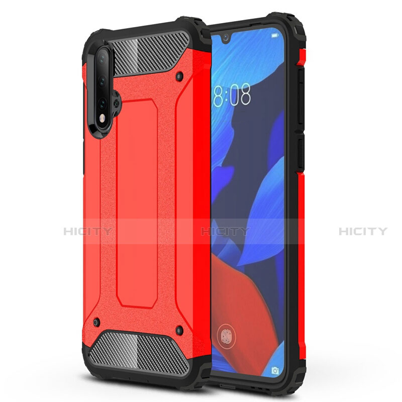 Coque Contour Silicone et Plastique Housse Etui Mat R02 pour Huawei Nova 5 Pro Rouge Plus