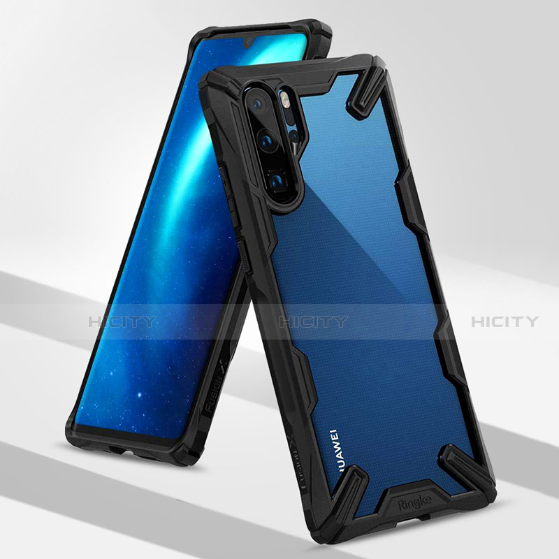 Coque Contour Silicone et Plastique Housse Etui Mat R02 pour Huawei P30 Pro New Edition Noir Plus