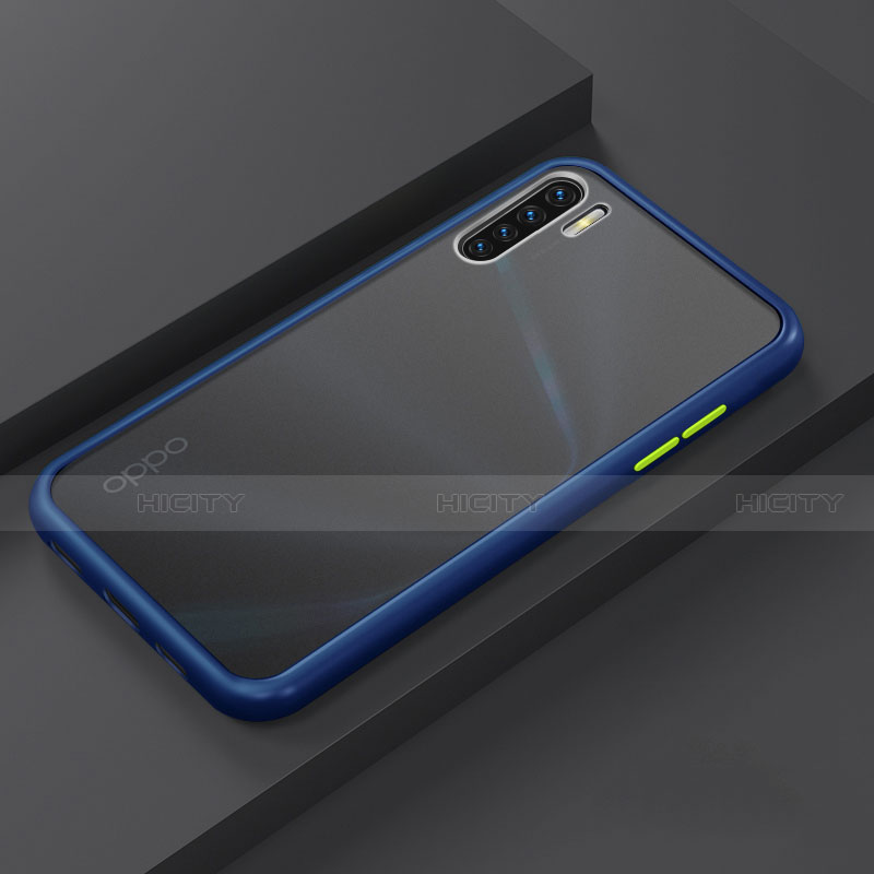 Coque Contour Silicone et Plastique Housse Etui Mat R03 pour Oppo A91 Bleu Plus