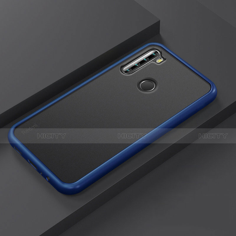 Coque Contour Silicone et Plastique Housse Etui Mat R03 pour Xiaomi Redmi Note 8 (2021) Bleu Plus