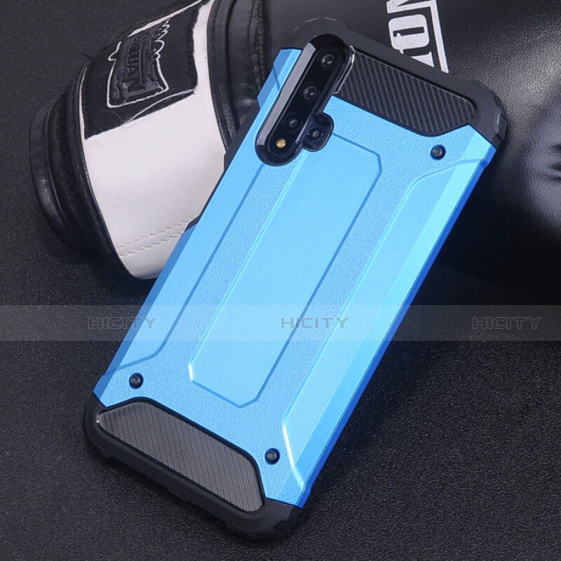 Coque Contour Silicone et Plastique Housse Etui Mat R04 pour Huawei Nova 5 Pro Bleu Ciel Plus