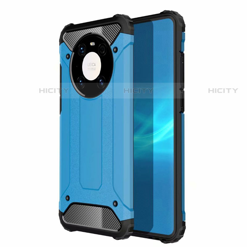 Coque Contour Silicone et Plastique Housse Etui Mat U01 pour Huawei Mate 40 Bleu Ciel Plus