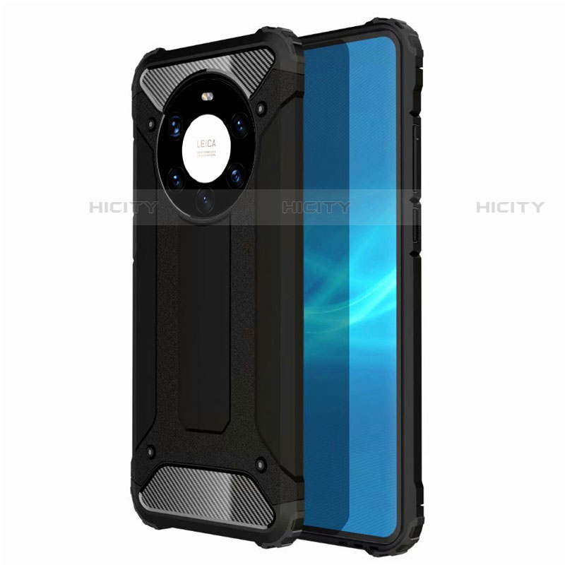 Coque Contour Silicone et Plastique Housse Etui Mat U01 pour Huawei Mate 40 Pro+ Plus Noir Plus