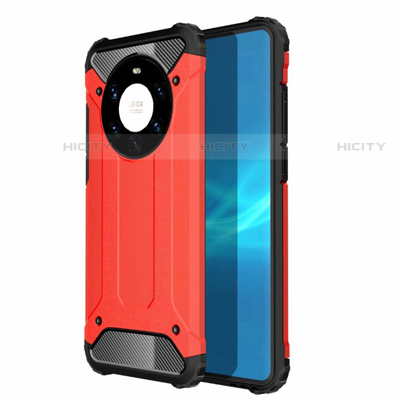 Coque Contour Silicone et Plastique Housse Etui Mat U01 pour Huawei Mate 40 Pro+ Plus Rouge Plus