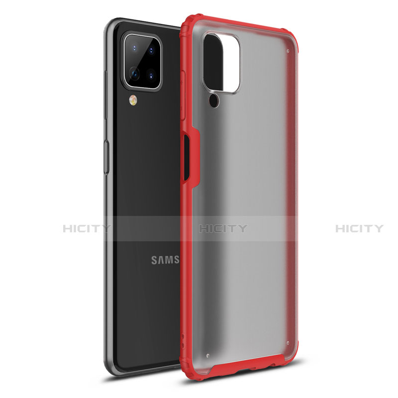 Coque Contour Silicone et Plastique Housse Etui Mat U01 pour Samsung Galaxy A12 Rouge Plus