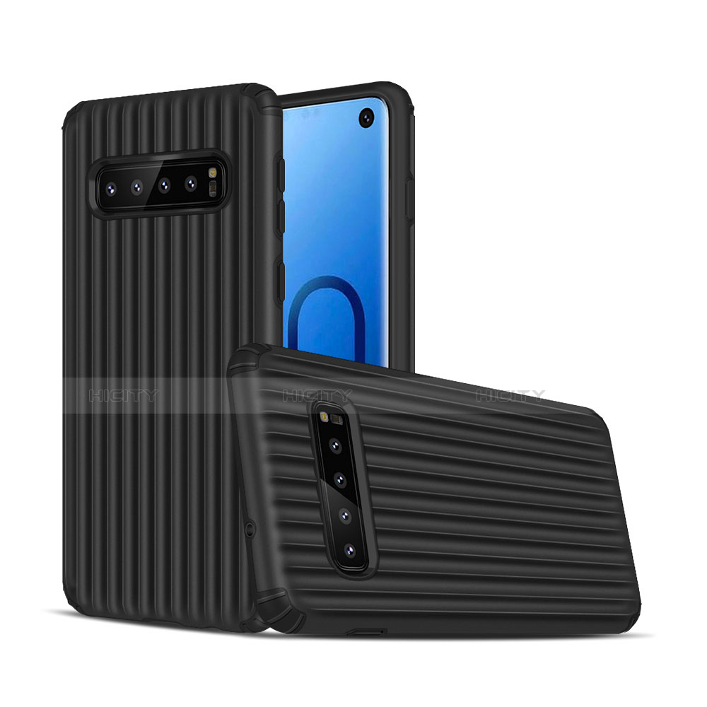 Coque Contour Silicone et Plastique Housse Etui Mat U01 pour Samsung Galaxy S10 5G Noir Plus