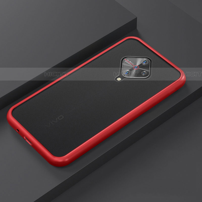 Coque Contour Silicone et Plastique Housse Etui Mat U01 pour Vivo S1 Pro Rouge Plus