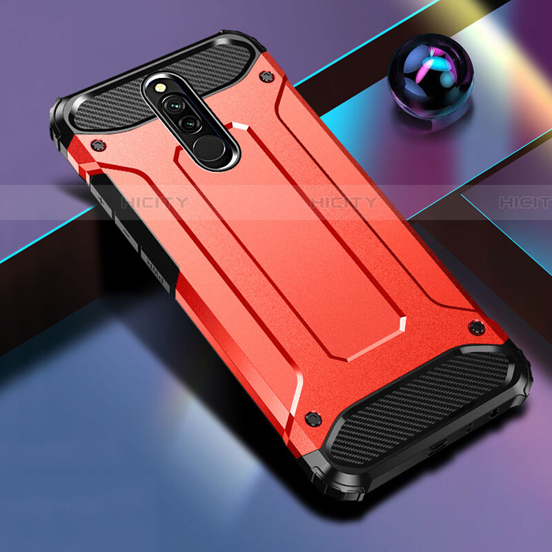 Coque Contour Silicone et Plastique Housse Etui Mat U01 pour Xiaomi Redmi 8 Rouge Plus