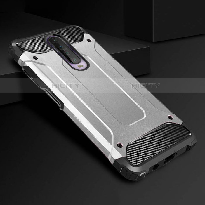 Coque Contour Silicone et Plastique Housse Etui Mat U01 pour Xiaomi Redmi K30 4G Argent Plus