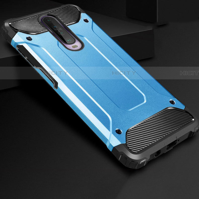 Coque Contour Silicone et Plastique Housse Etui Mat U01 pour Xiaomi Redmi K30 4G Bleu Ciel Plus