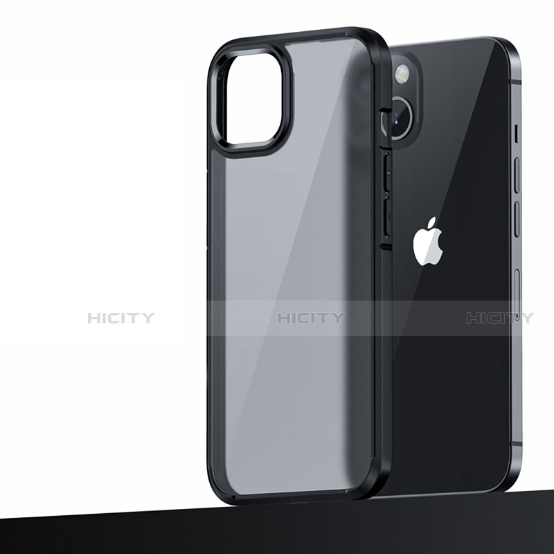 Coque Contour Silicone et Plastique Housse Etui Mat U04 pour Apple iPhone 13 Noir Plus