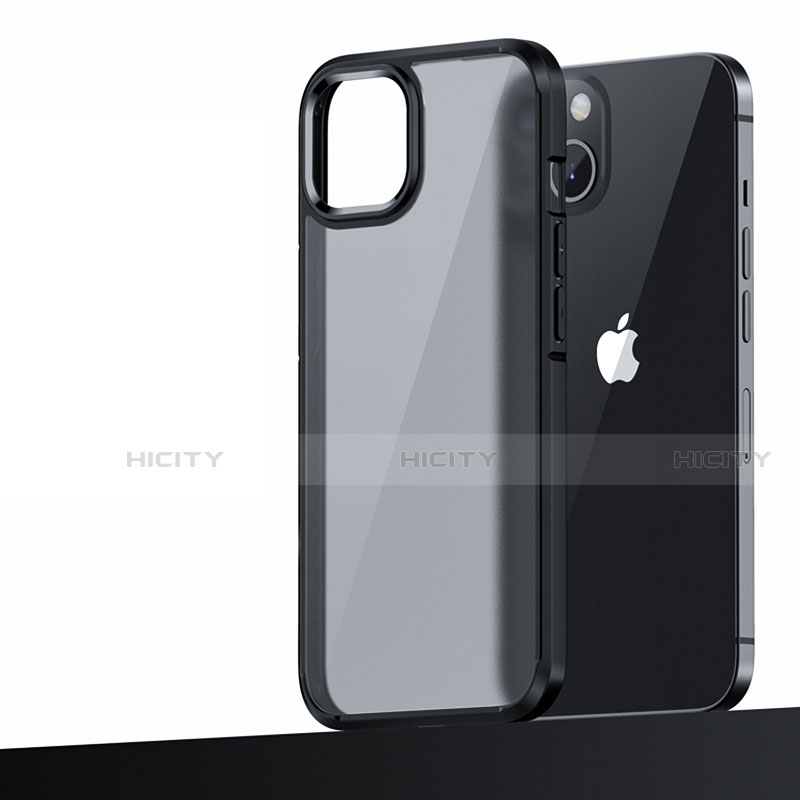 Coque Contour Silicone et Plastique Housse Etui Mat U04 pour Apple iPhone 14 Plus Noir Plus