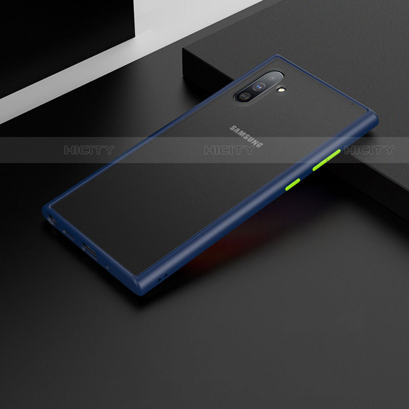 Coque Contour Silicone et Plastique Housse Etui Mat U04 pour Samsung Galaxy Note 10 Bleu Plus