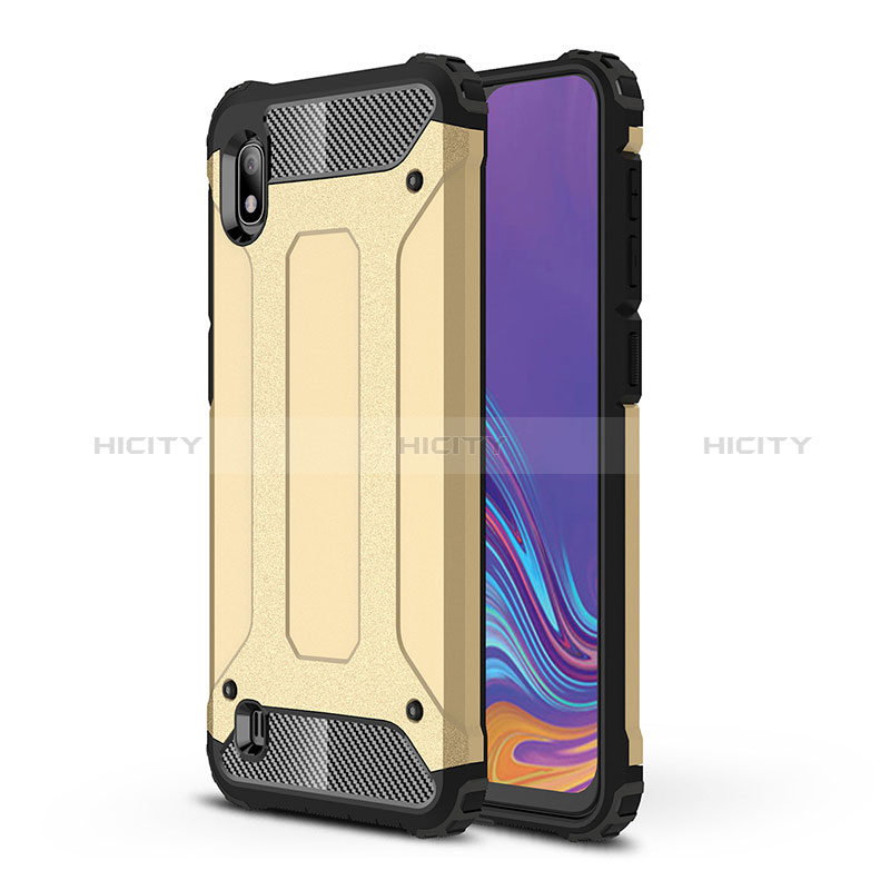 Coque Contour Silicone et Plastique Housse Etui Mat WL1 pour Samsung Galaxy A10 Or Plus