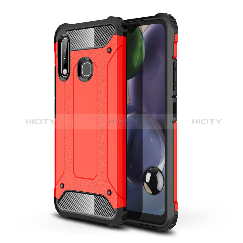 Coque Contour Silicone et Plastique Housse Etui Mat WL1 pour Samsung Galaxy A70E Rouge Plus