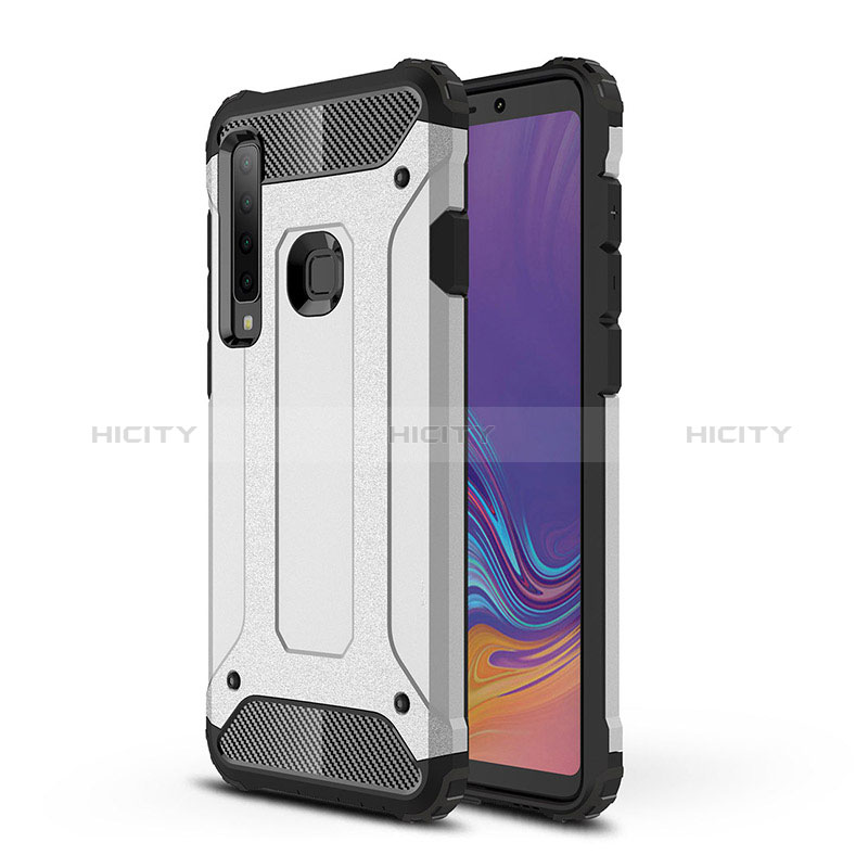 Coque Contour Silicone et Plastique Housse Etui Mat WL1 pour Samsung Galaxy A9 (2018) A920 Argent Plus