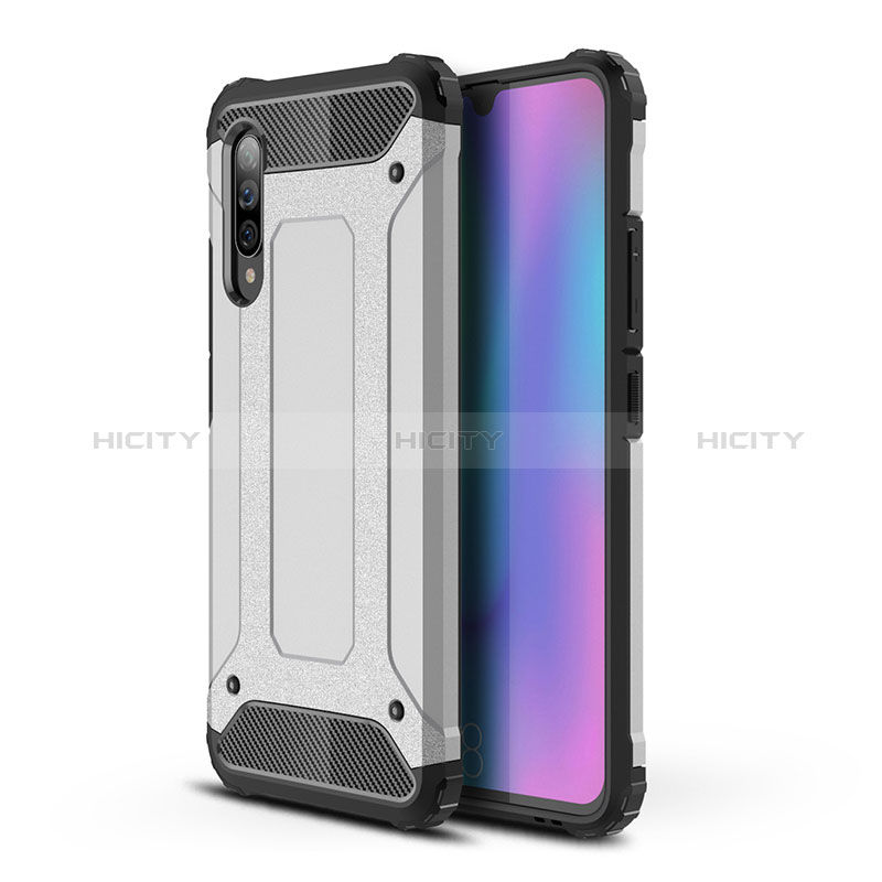 Coque Contour Silicone et Plastique Housse Etui Mat WL1 pour Samsung Galaxy A90 5G Argent Plus