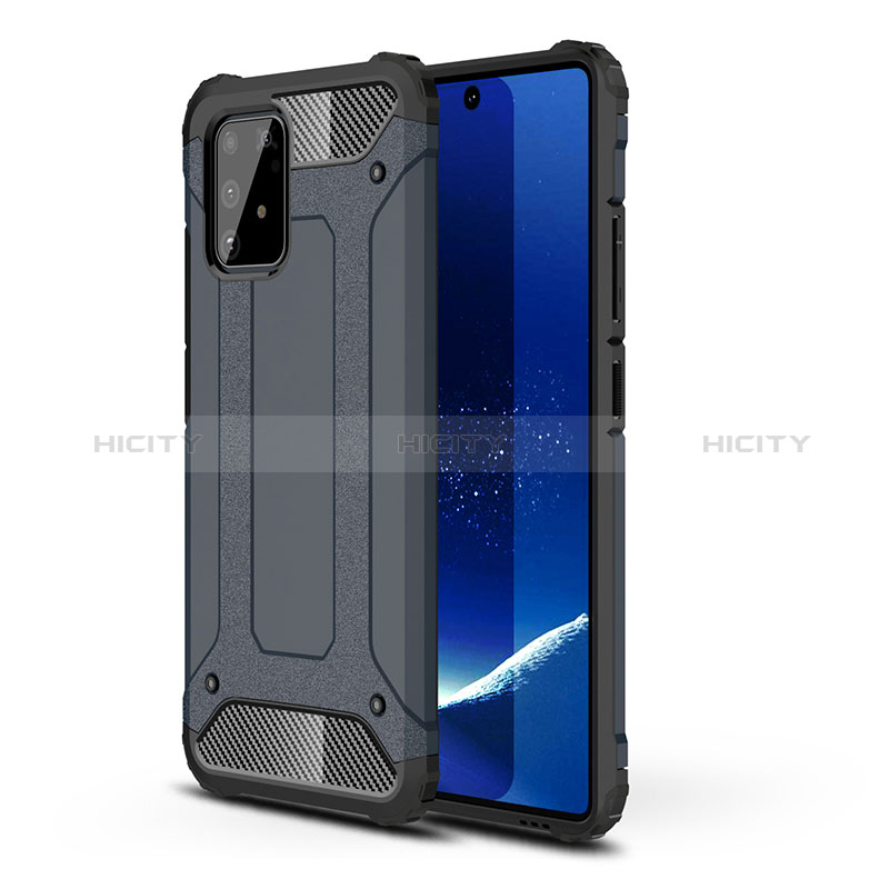 Coque Contour Silicone et Plastique Housse Etui Mat WL1 pour Samsung Galaxy A91 Bleu Royal Plus