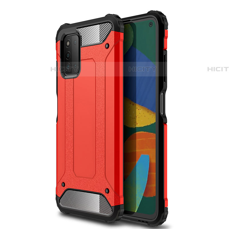 Coque Contour Silicone et Plastique Housse Etui Mat WL1 pour Samsung Galaxy F52 5G Rouge Plus