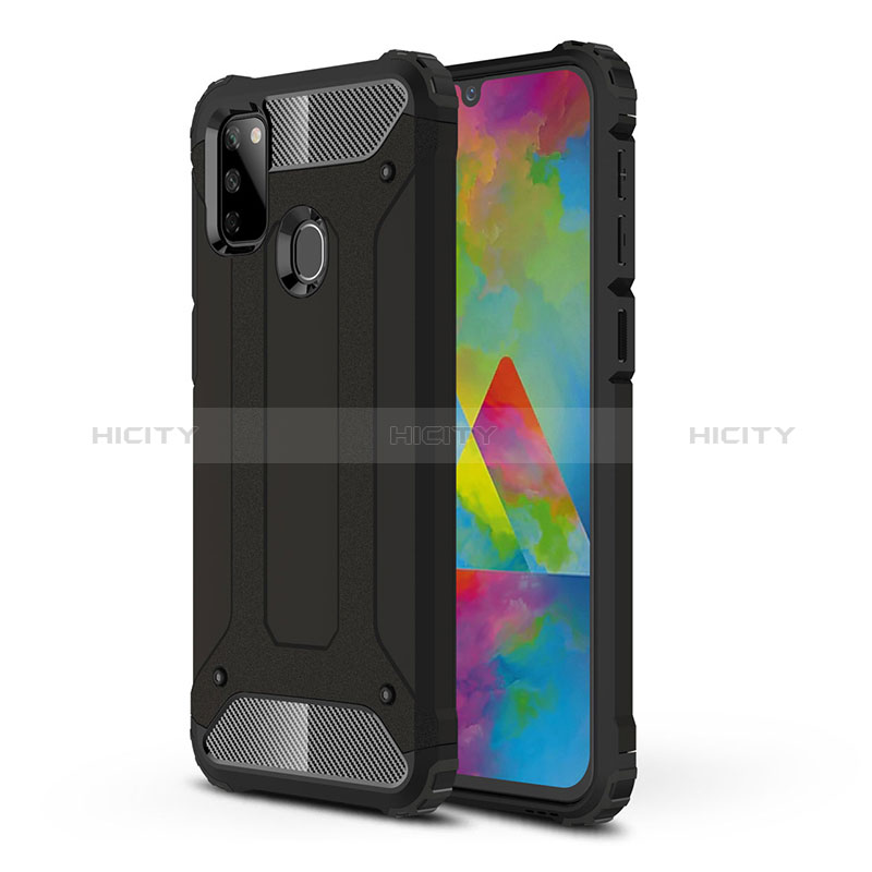 Coque Contour Silicone et Plastique Housse Etui Mat WL1 pour Samsung Galaxy M30s Noir Plus