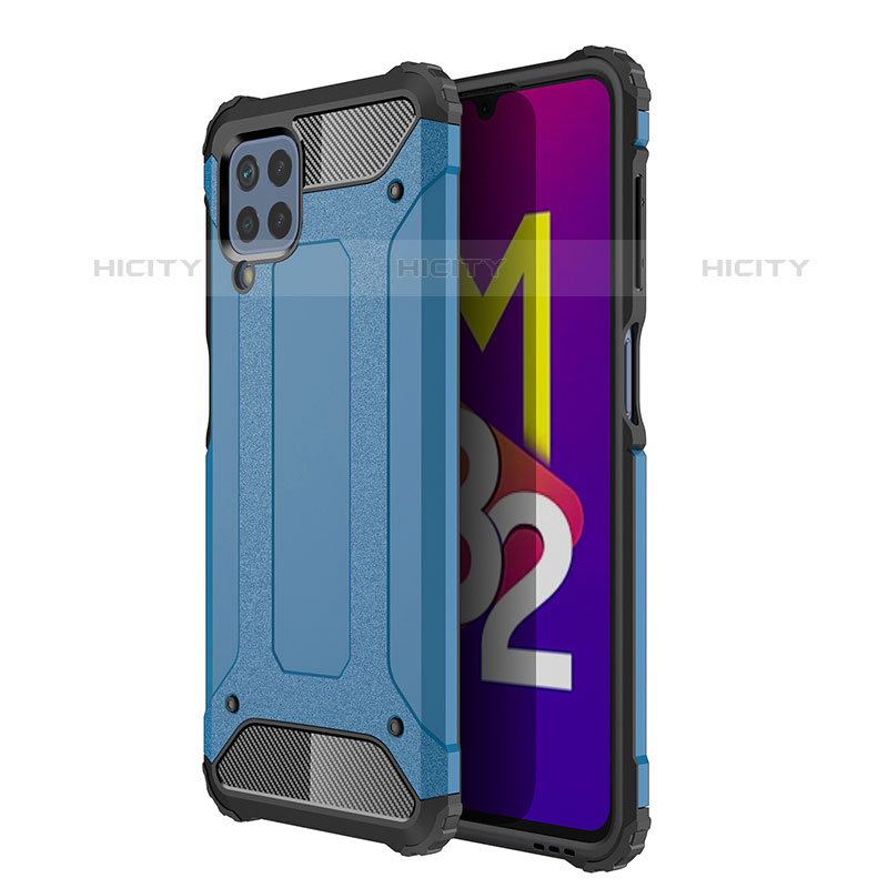 Coque Contour Silicone et Plastique Housse Etui Mat WL1 pour Samsung Galaxy M32 4G Bleu Plus