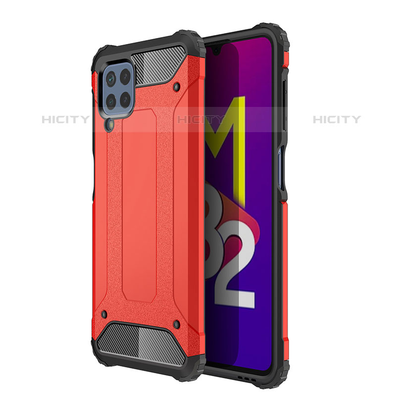 Coque Contour Silicone et Plastique Housse Etui Mat WL1 pour Samsung Galaxy M32 4G Rouge Plus