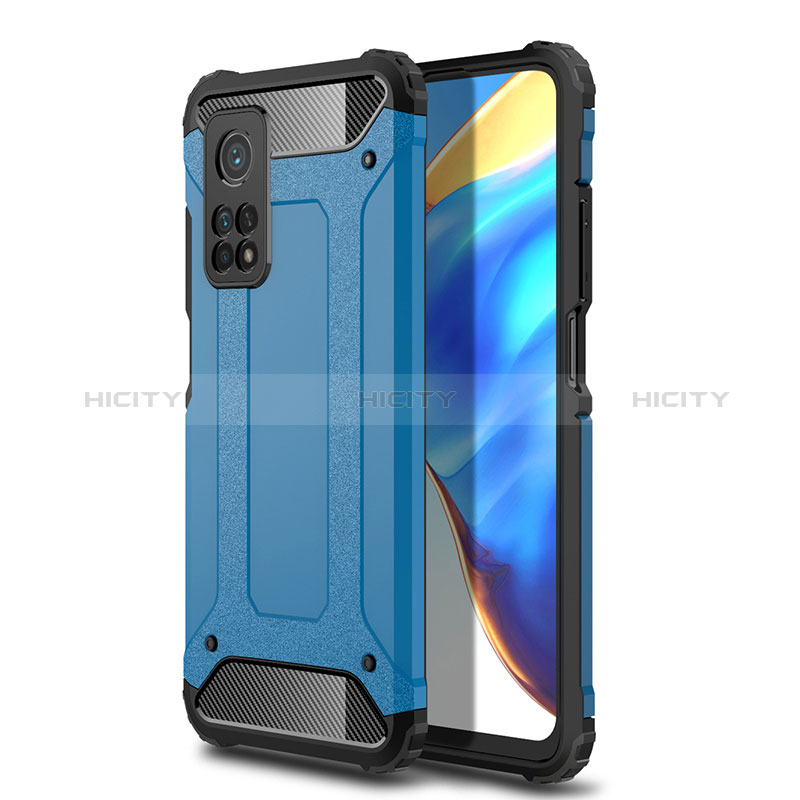 Coque Contour Silicone et Plastique Housse Etui Mat WL1 pour Xiaomi Mi 10T 5G Bleu Plus