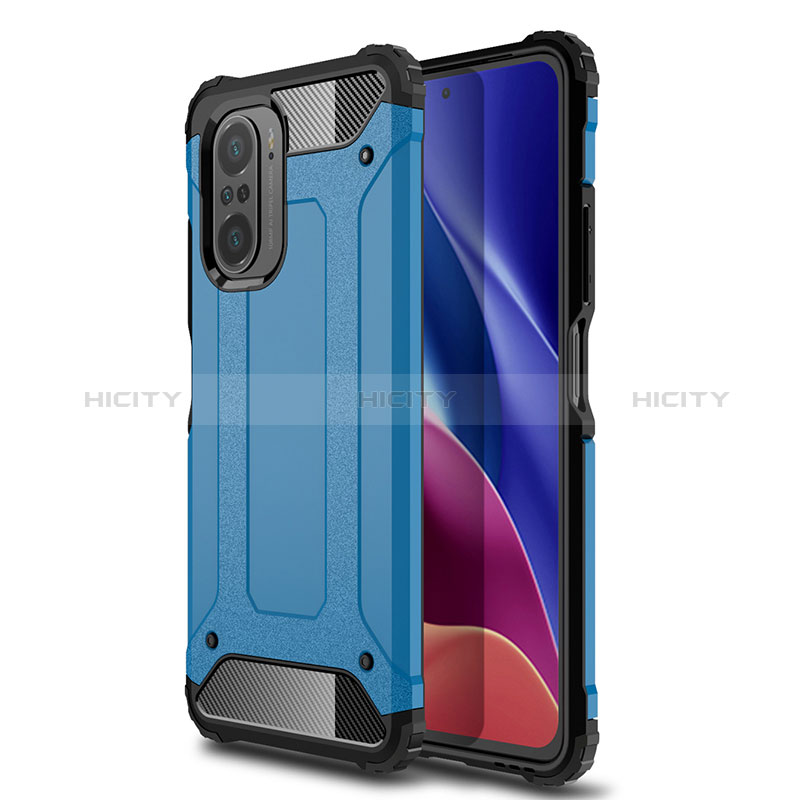 Coque Contour Silicone et Plastique Housse Etui Mat WL1 pour Xiaomi Mi 11i 5G Bleu Plus