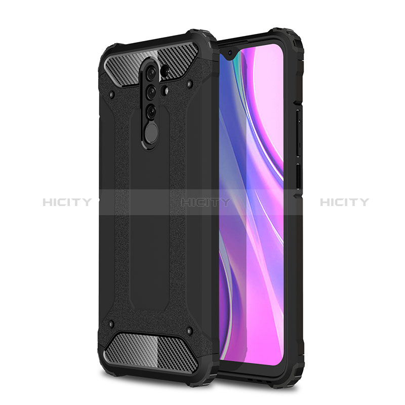 Coque Contour Silicone et Plastique Housse Etui Mat WL1 pour Xiaomi Poco M2 Noir Plus