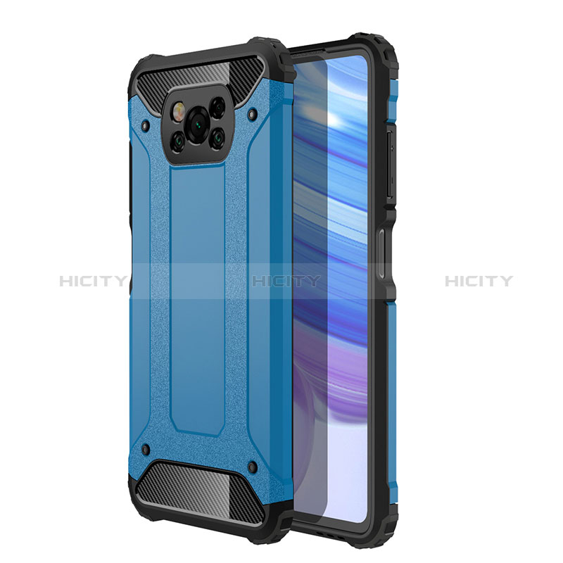 Coque Contour Silicone et Plastique Housse Etui Mat WL1 pour Xiaomi Poco X3 Pro Bleu Plus