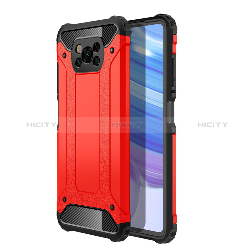 Coque Contour Silicone et Plastique Housse Etui Mat WL1 pour Xiaomi Poco X3 Pro Rouge Plus