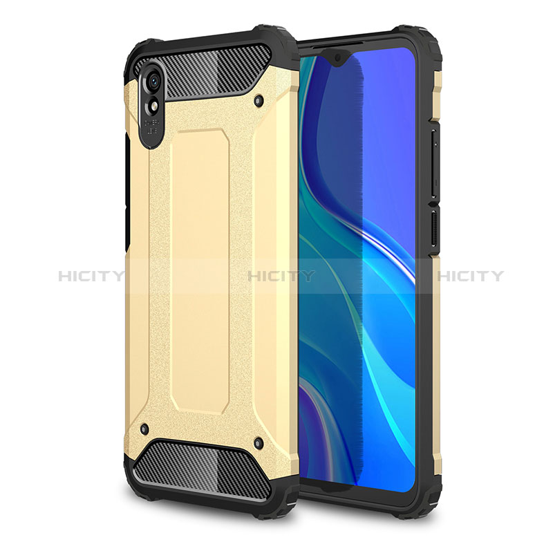 Coque Contour Silicone et Plastique Housse Etui Mat WL1 pour Xiaomi Redmi 9AT Or Plus