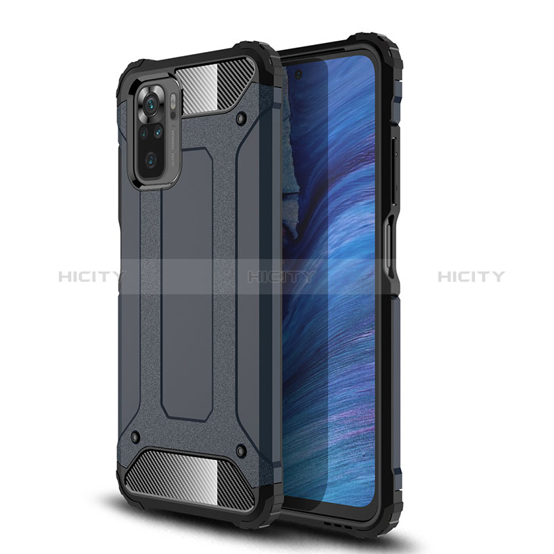 Coque Contour Silicone et Plastique Housse Etui Mat WL1 pour Xiaomi Redmi Note 10 4G Bleu Royal Plus