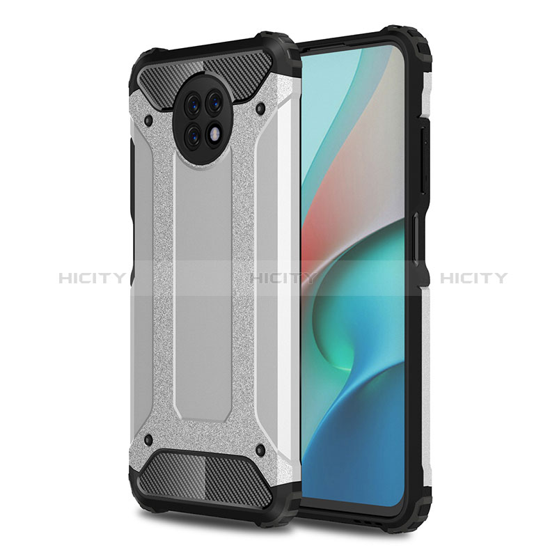 Coque Contour Silicone et Plastique Housse Etui Mat WL1 pour Xiaomi Redmi Note 9 5G Argent Plus