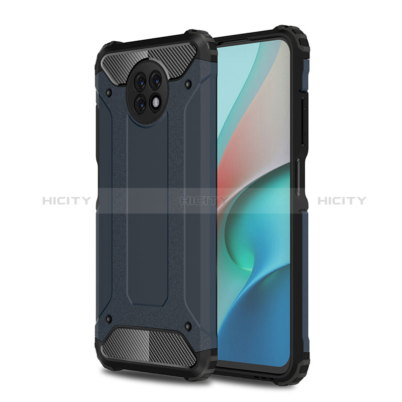 Coque Contour Silicone et Plastique Housse Etui Mat WL1 pour Xiaomi Redmi Note 9 5G Bleu Royal Plus