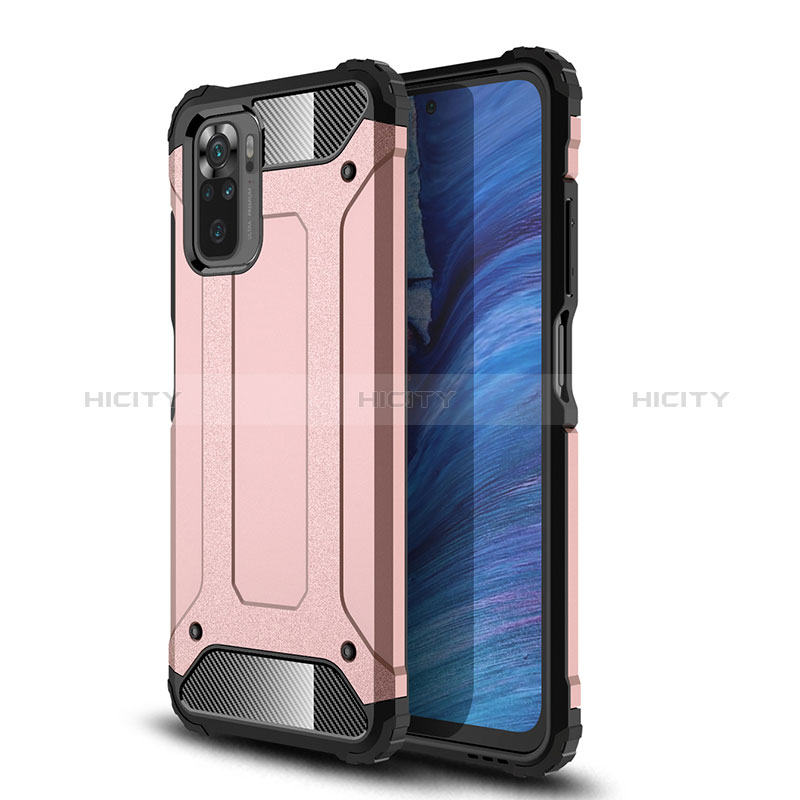 Coque Contour Silicone et Plastique Housse Etui Mat WL2 pour Xiaomi Redmi Note 10 4G Or Rose Plus