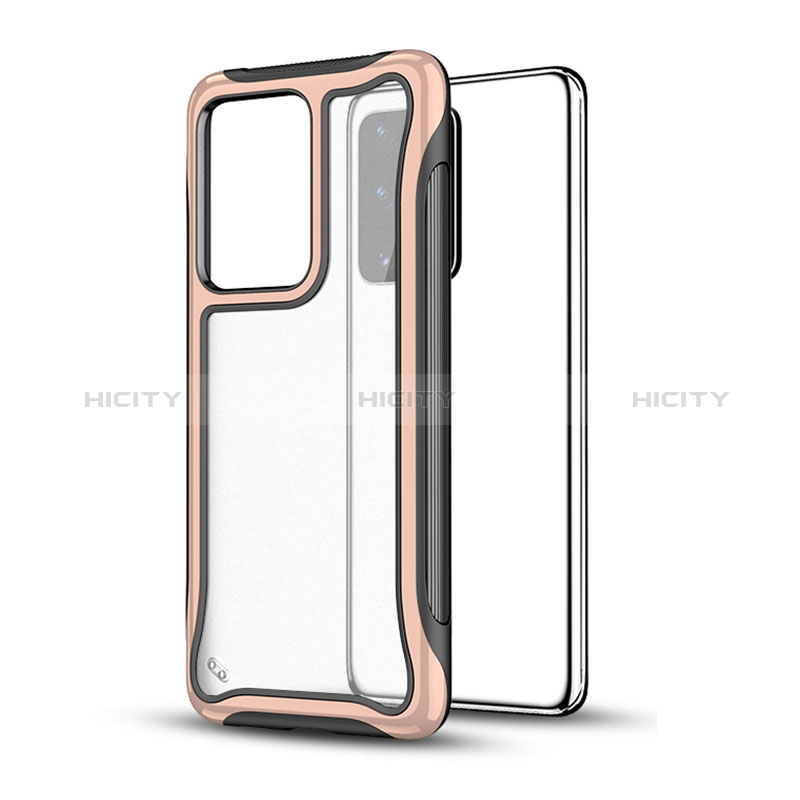 Coque Contour Silicone et Plastique Housse Etui Mat YF1 pour Samsung Galaxy S20 Plus 5G Or Rose Plus