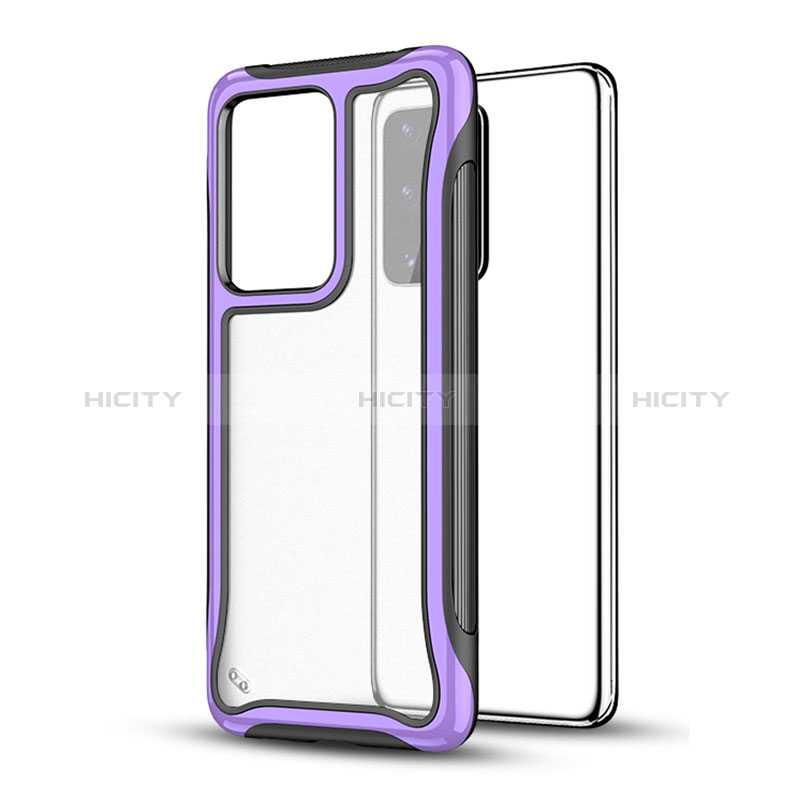 Coque Contour Silicone et Plastique Housse Etui Mat YF1 pour Samsung Galaxy S20 Plus 5G Violet Plus